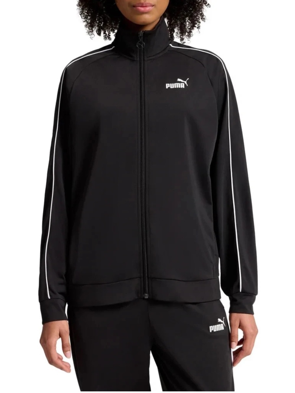 2 pieces set Puma Black and White Zip-Front Track Jacket and pant SET